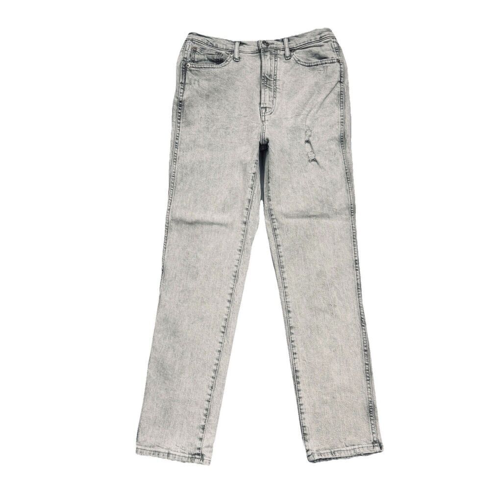 Gap High Rise Vintage Slim Ankle Jeans 4/27 (26x26) Gray Stone Distressed Womens